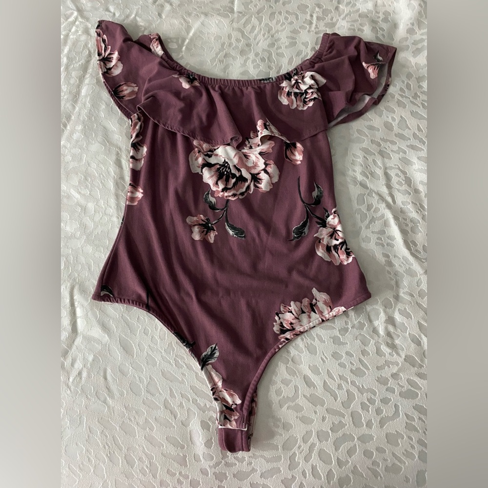 Purple flower bodysuit